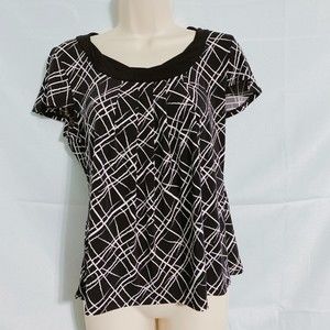 Worthington Cute Black & White Top Petite M